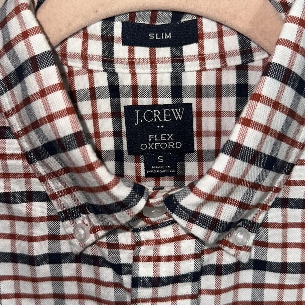 J Crew Men’s Flex Oxford Slim Plaid‎ Shirt | Small